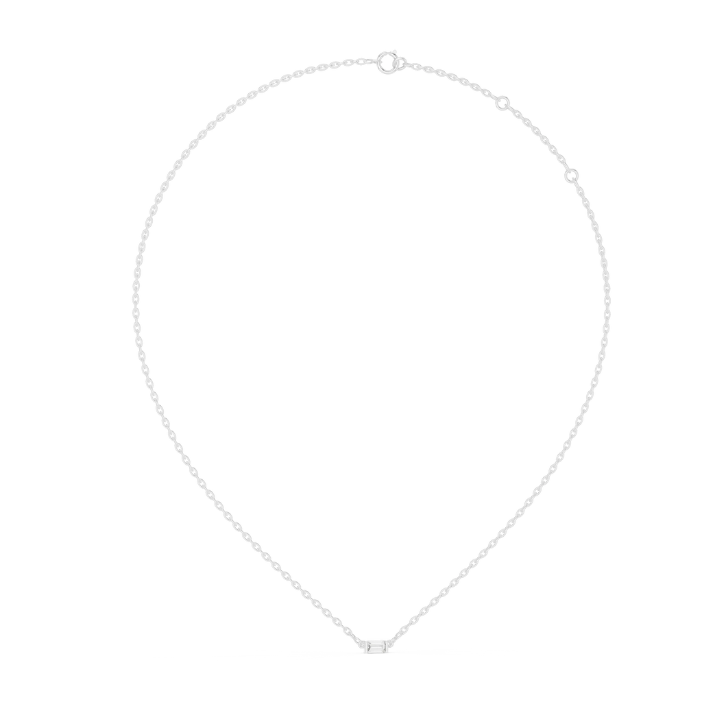 Harmonic Jewels 10K Solid Gold Tapered Baguette Cut 0.30ct Lab Grown Diamond Gold Plated Cute Pendant Custom Jewelry for Women