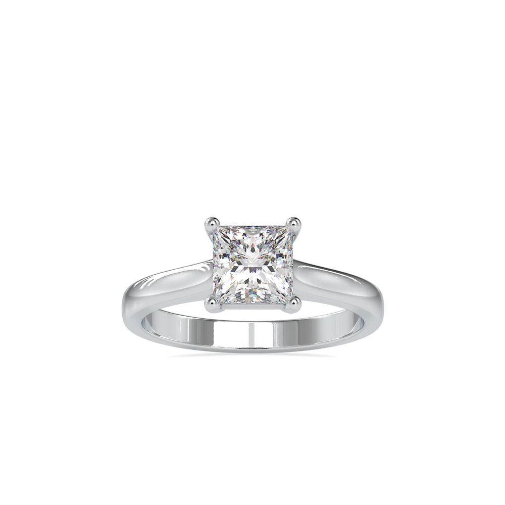 Princess Cut Lab Grown Diamond Engagement Ring 24K Solid Gold Silver Plated Luxury 1.5 Carat VS-VVS D Color Women's Anniversary