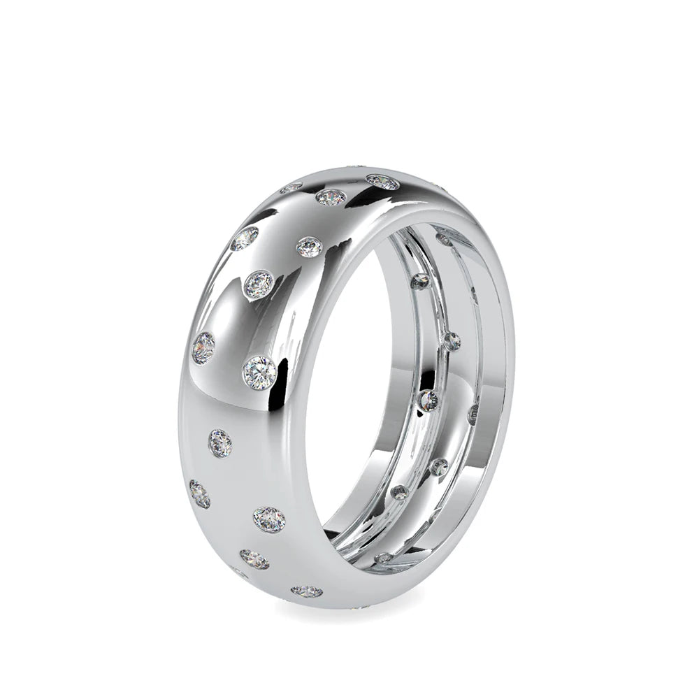 Perfect Handmade Brilliant Cut Lab Grown Diamond Engagement Ring 30 Total Diamonds VS-VVS Clarity Luxury Style Silver Plated