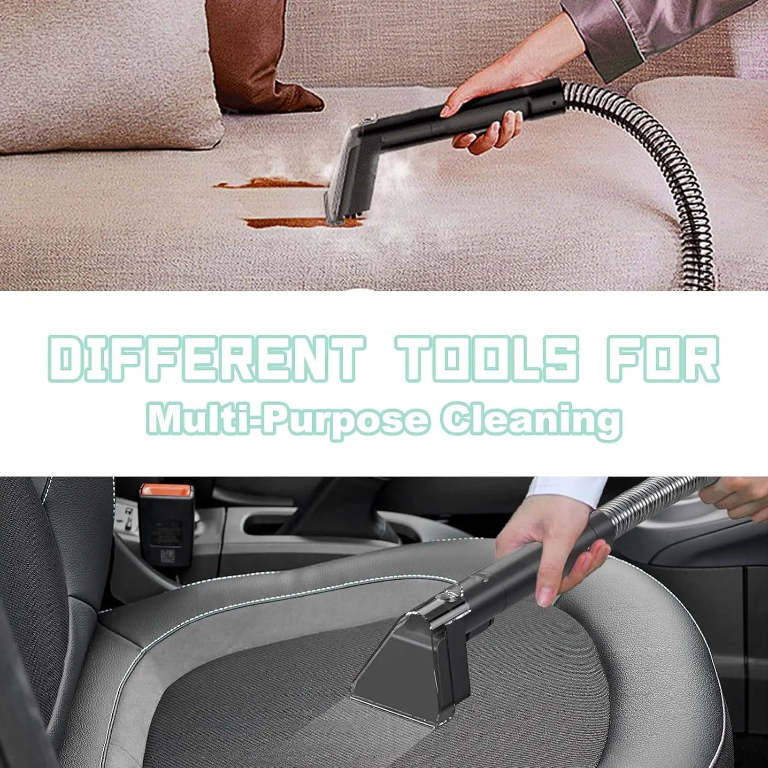500W 12kPa Portable Carpet Cleaner Spray & Suction All-in-One Pet Dirt Stain Cleaner Handheld Home Furniture Upholstery Cleaner