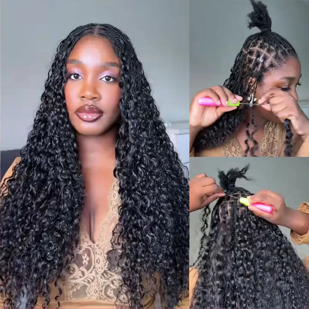 Burmese Curly Miracle Knots Crochet Human Hair 100% Raw Human Hair Extension Deep Wave Feathered Human Crochet Hair For Braiding