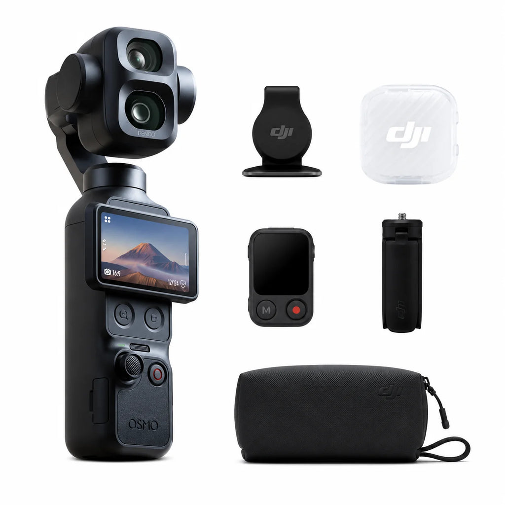 DJI Osmo Pocket 4P Vlog Combo, 3-Axis Stabilized, 4K 60fps Pocket Camera with Built-inGimbal, Portable Vlogging Camera for Travel & Content Creation