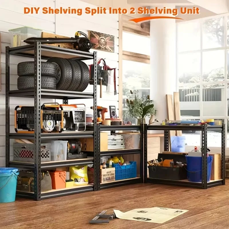 60/72 Inch Heavy-duty Metal Storage Rack, With A Load-bearing Capacity Of 2000 Pounds Per Layer, Adjustable Height