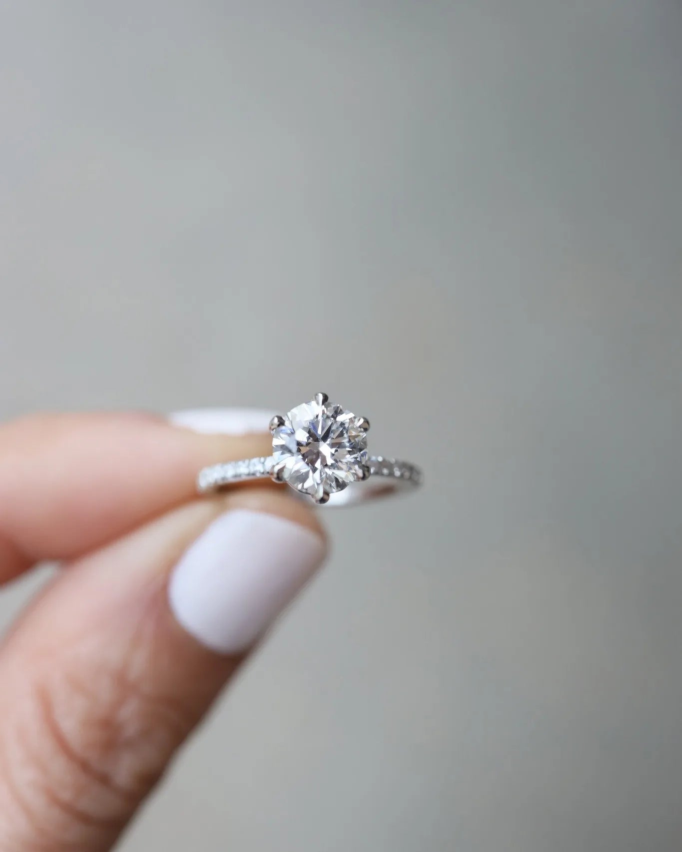 7mm Round Cut Moissanite Engagement Ring Solitaire 925 Sterling Silver Design OAB-1077M