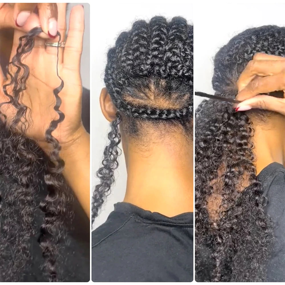 Deep Wave Pre-Separated Miracle Knots Crochet Hair For Braiding Curly Boho Braids Feather Crochet 100% Human Hair Extensions