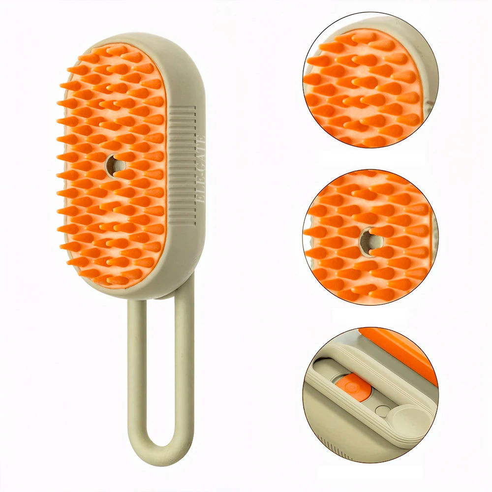 ELE-GATE USB Charge Rechargeable Pet Hair Removal Brush with Customizable Size Plastic Brush and Vaporizer