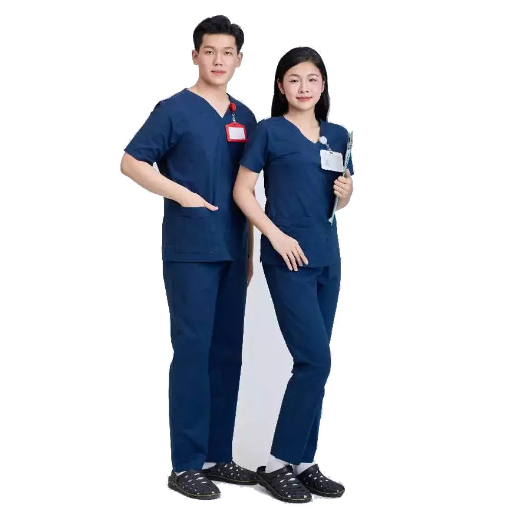 FMF Unisex Medical Scrub Navy Set | 52% Cotton 45% Polyester 3% Spandex WFX-CVC Fabric | Needle Detection | Vietnamese|