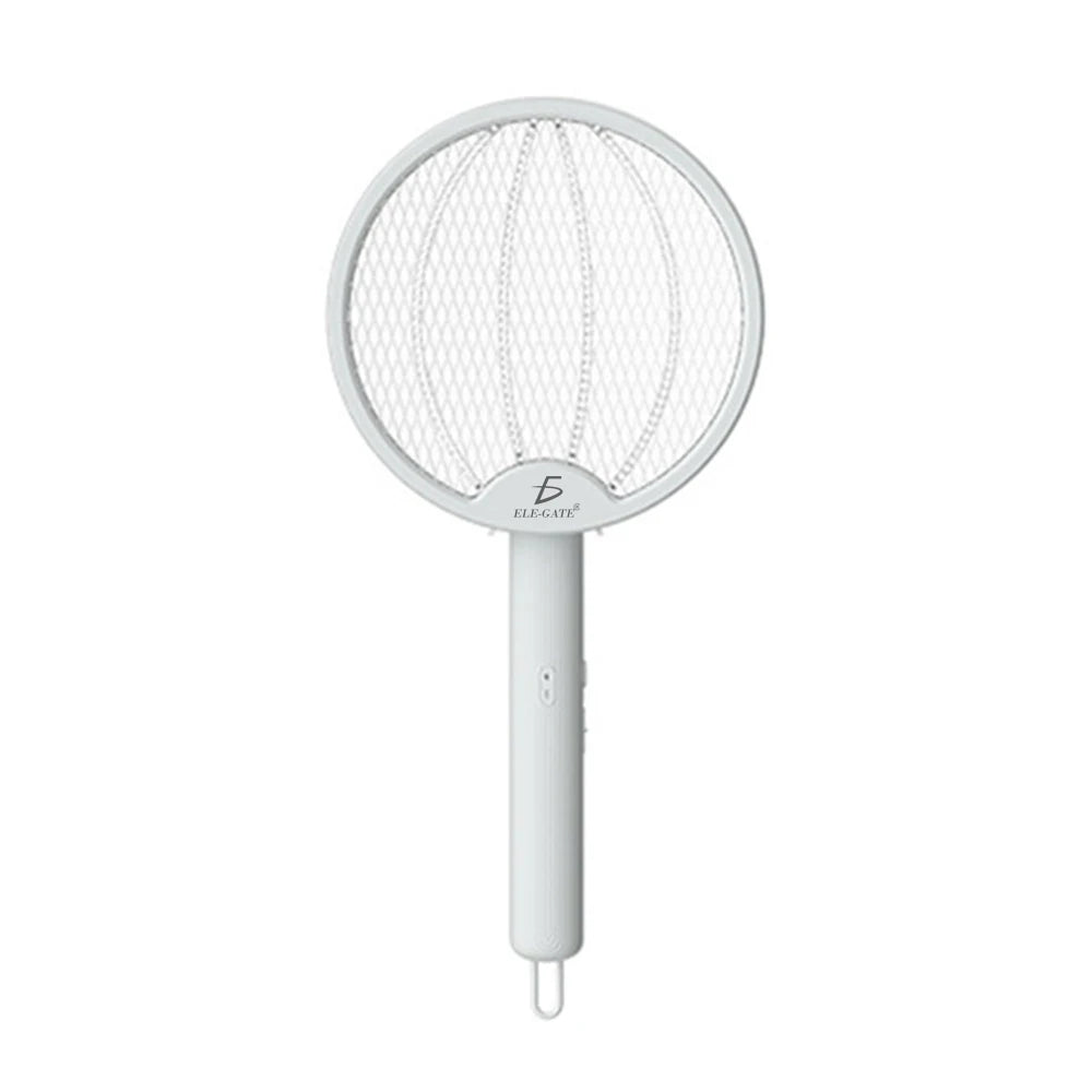 ELE-GATE 2 in 1 Rechargeable UV Light Electric Fly Swatter with Plastic Design Dual Purpose Mosquito Killer
