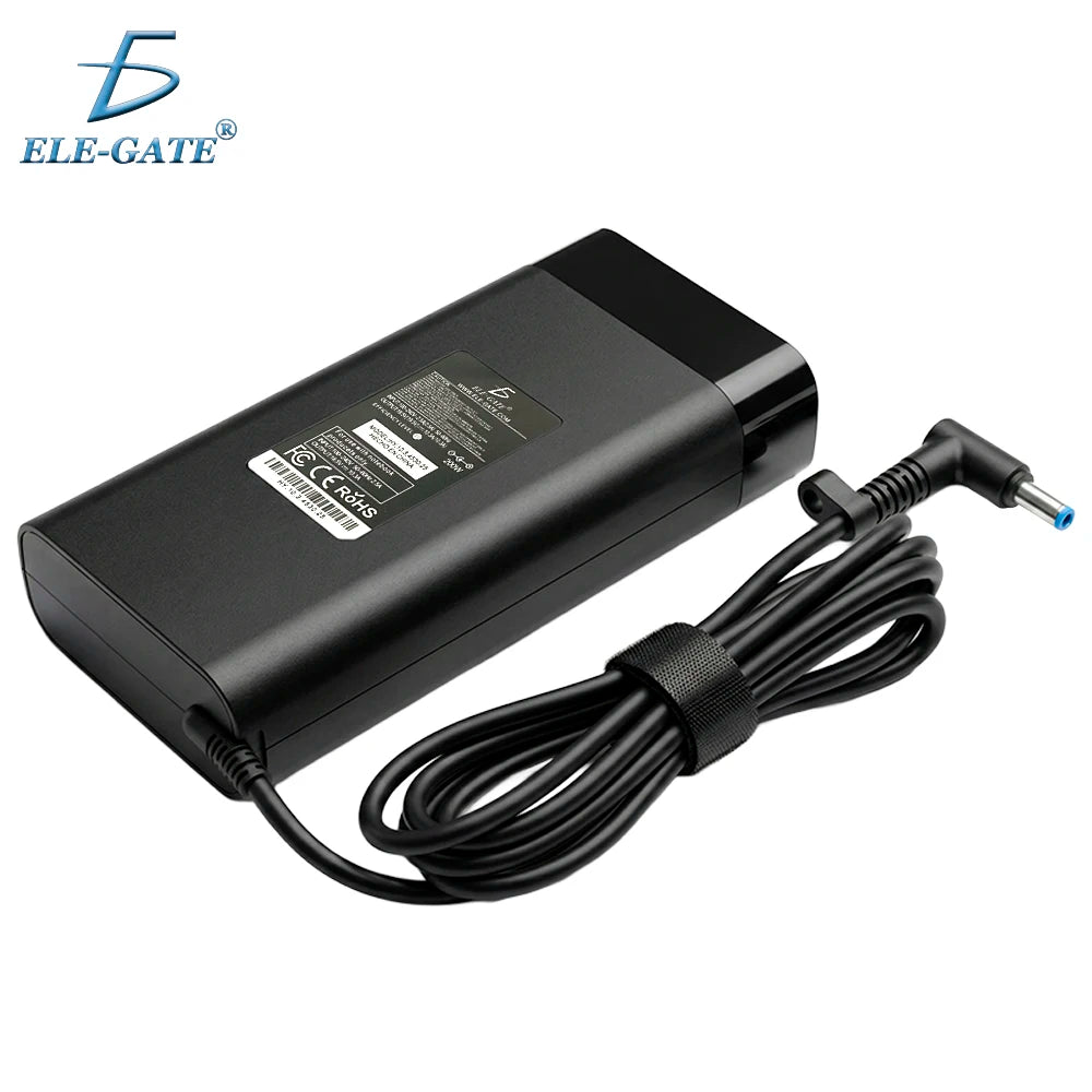 ELE-GATE for for Omen/Pavilion/ZBook Fury Compatible 200W Laptop Charger 2.5mm Tip Adapter 65W-90W Power Supply Black