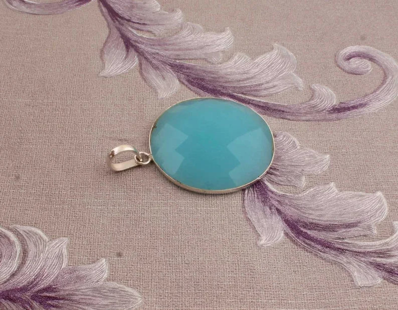 925-Sterling Silver Fine Jewelry Pendant & Charm High Quality Natural Onyx Gemstone Light Pendant Gold Plating Women's Classic