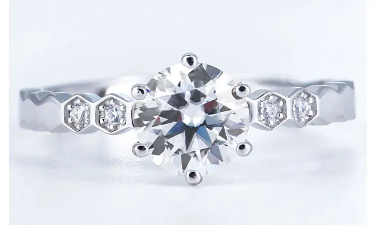 Wholesale Jewelry Women Gra Certificate Cut VVS Diamond Moissanite Engagement Wedding Set 925 Sterling Silver Adjustable Rings