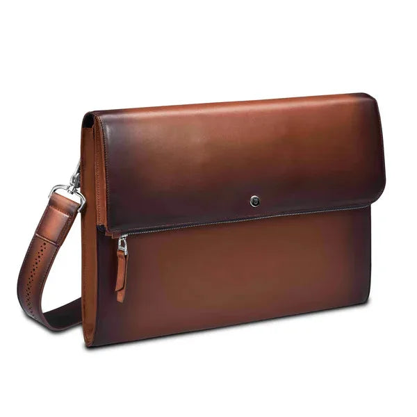 Stylish Durable Genuine Leather Laptop Sleeve Custom Design Classic Snap Closure Laptop Protection Covers