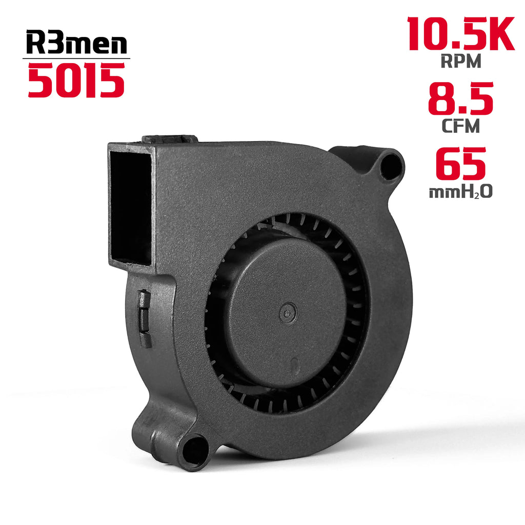 R3men | 10K RPM 5015 Ultra High Flow Blower Fan For 3D Printers. R3fan Cooling Fan