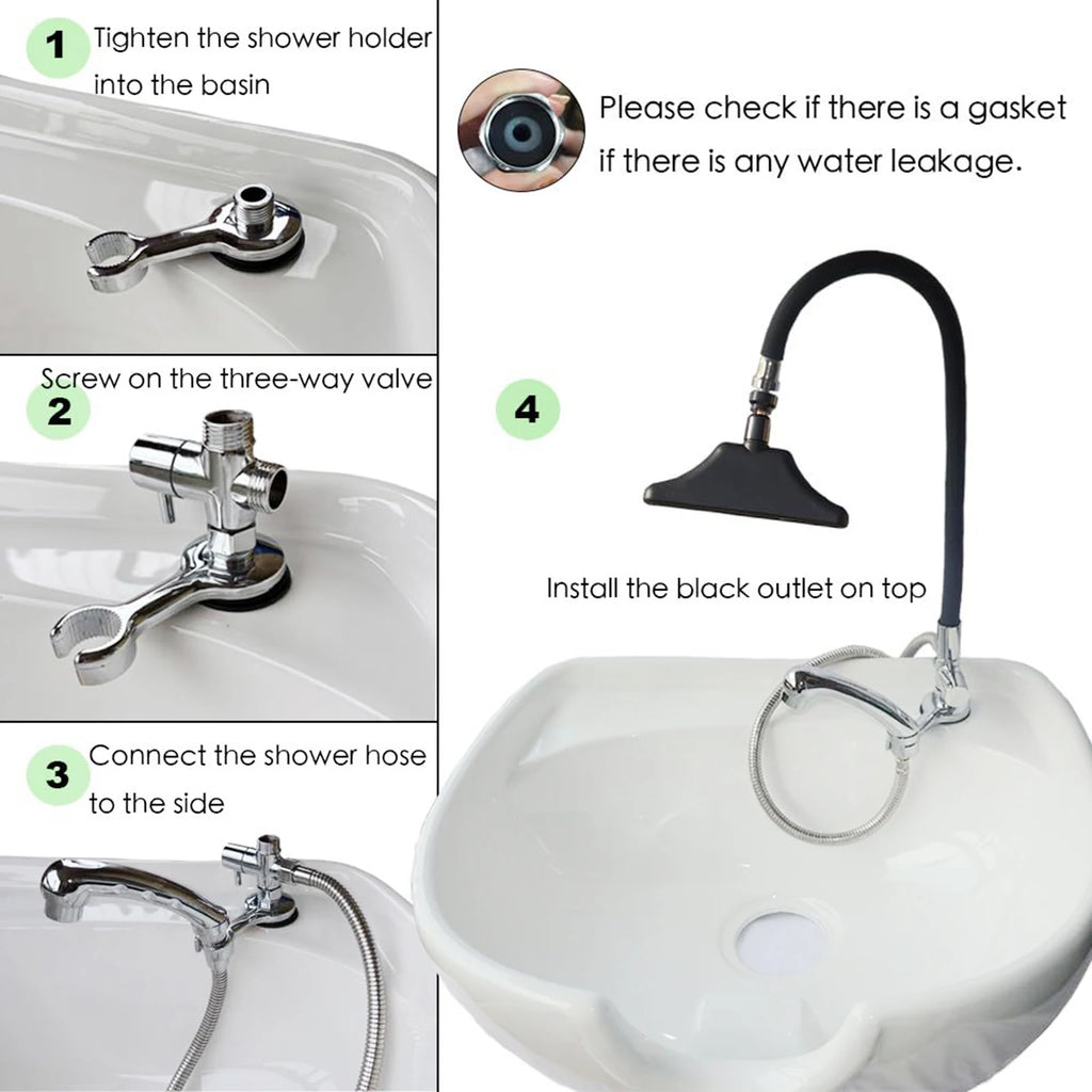 Shampoo Sink Shower Head Hair Spa Waterfall Shower Water Circulation Head Equipment for Shampoo Sink for Women Beauty Salon
