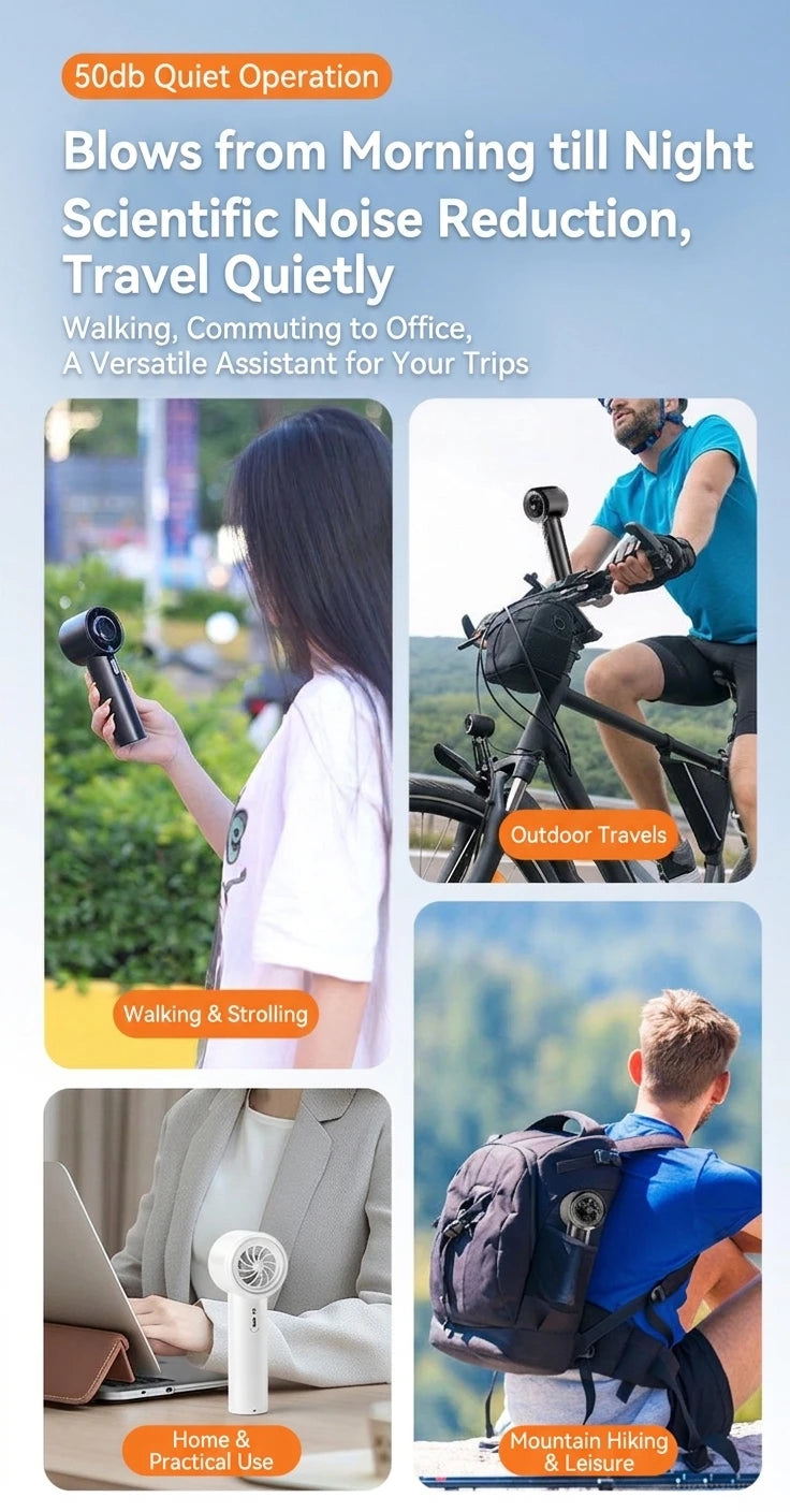 Handheld Desktop Portable High-speed Fan USB Rechargeable Charging Mini Portable Adjustable Violent Small Fan For Sport Outdoor