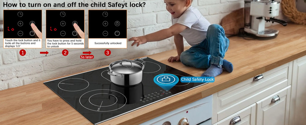 Karinear 2 Burners Electric Cooktop, 120v Plug in Ceramic Cooktop, 12 Inch Countertop & Built-in Electric Stove Top with Child Safety Lock, Timer, Over-Temperature Protection, Sensor Touch Control