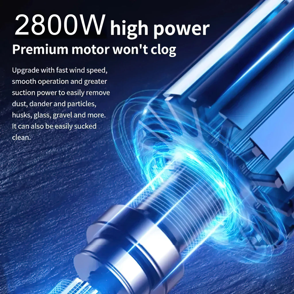 2800W Corded Vacuum Cleaner 15000PA Dust And Mite Cleaning Robot For Hardwood Floors Tiles Pet Hair