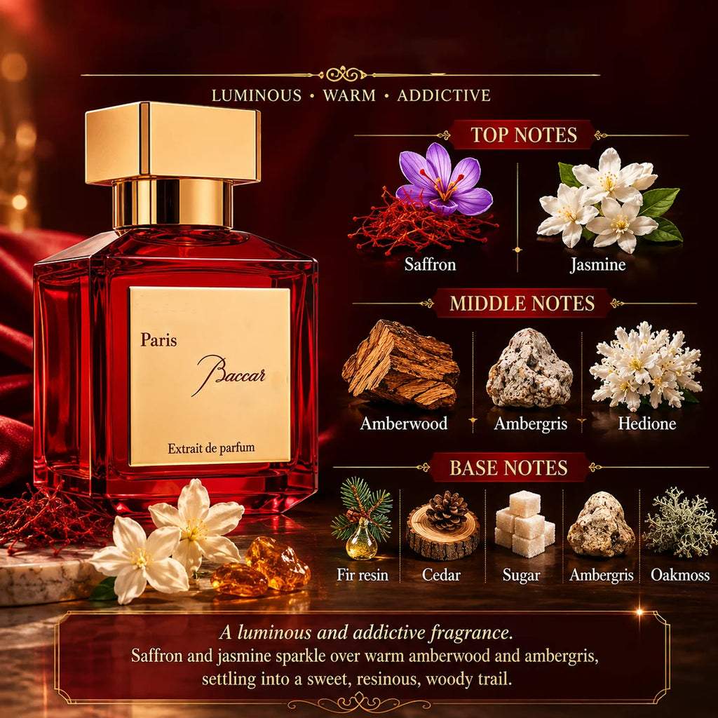 Luxury 540 Rouge Perfume Amber Saffron Sweet Woody Fragrance 70ml Long Lasting Unisex Perfume for Men Women Gift