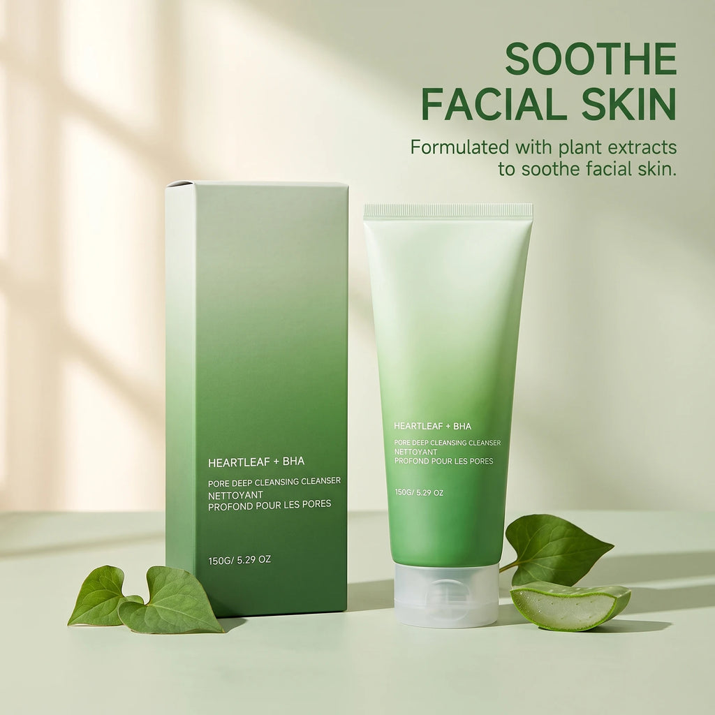 BHA Heartleaf Cleanser Oil Control Cleans Pores Refreshing Deep Facial Cleansing Creamy Rich Foam Exfoliating Face Cleanser 150g