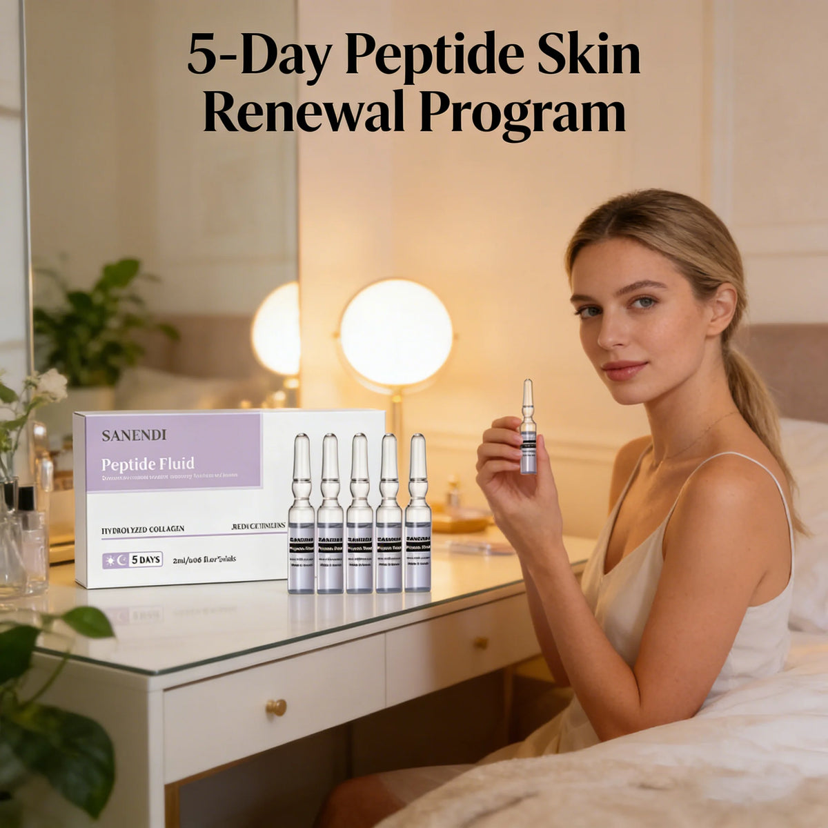 Sanendi Peptide GSH Ampoules SkinBooster Serum  Collagen Fluid Eyes Face Care Essence Deep Hyadration Korean Skin Care 20vials