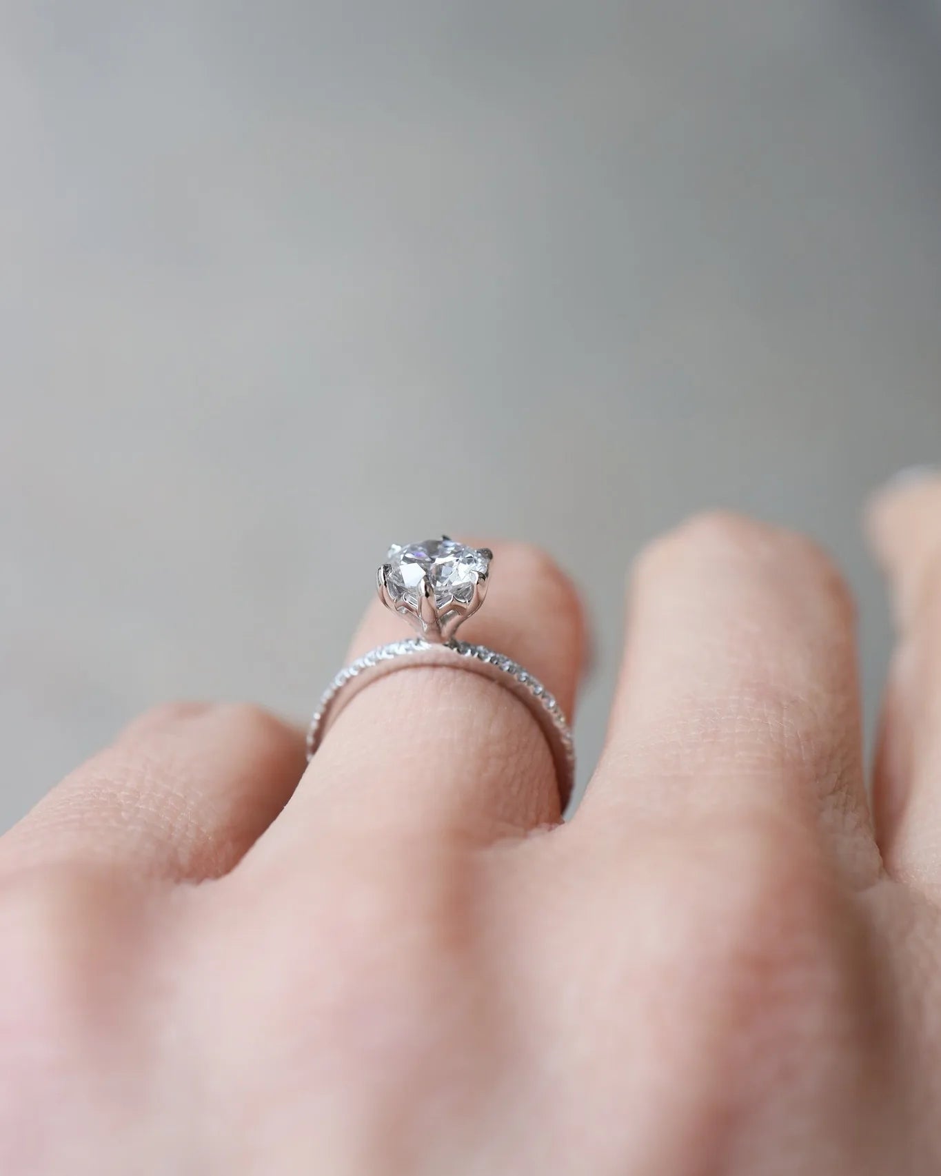7mm Round Cut Moissanite Engagement Ring Solitaire 925 Sterling Silver Design OAB-1077M