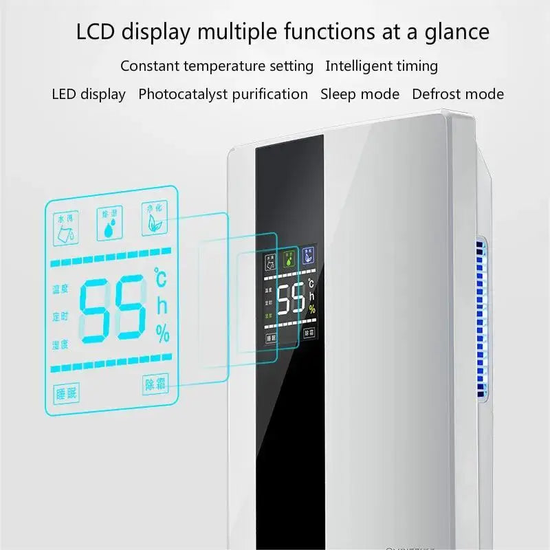 90W Portable Premium 2-in-1 Dehumidifier & Air Purifier Ultra-Quiet for Home Room & Kitchen Remote Control with Timing Timer