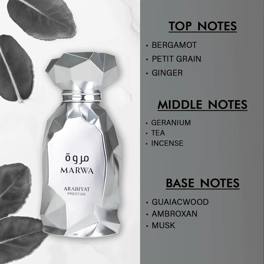 Arabiyat Prestige Marwa Eau de Parfum Spray for Men – Opulent Oriental Woody & Spicy Amber Scent, Powerful Long‑Lasting Sillage, Perfect Ramadan & Anniversary Gift, 3.4 fl oz / 100 ml