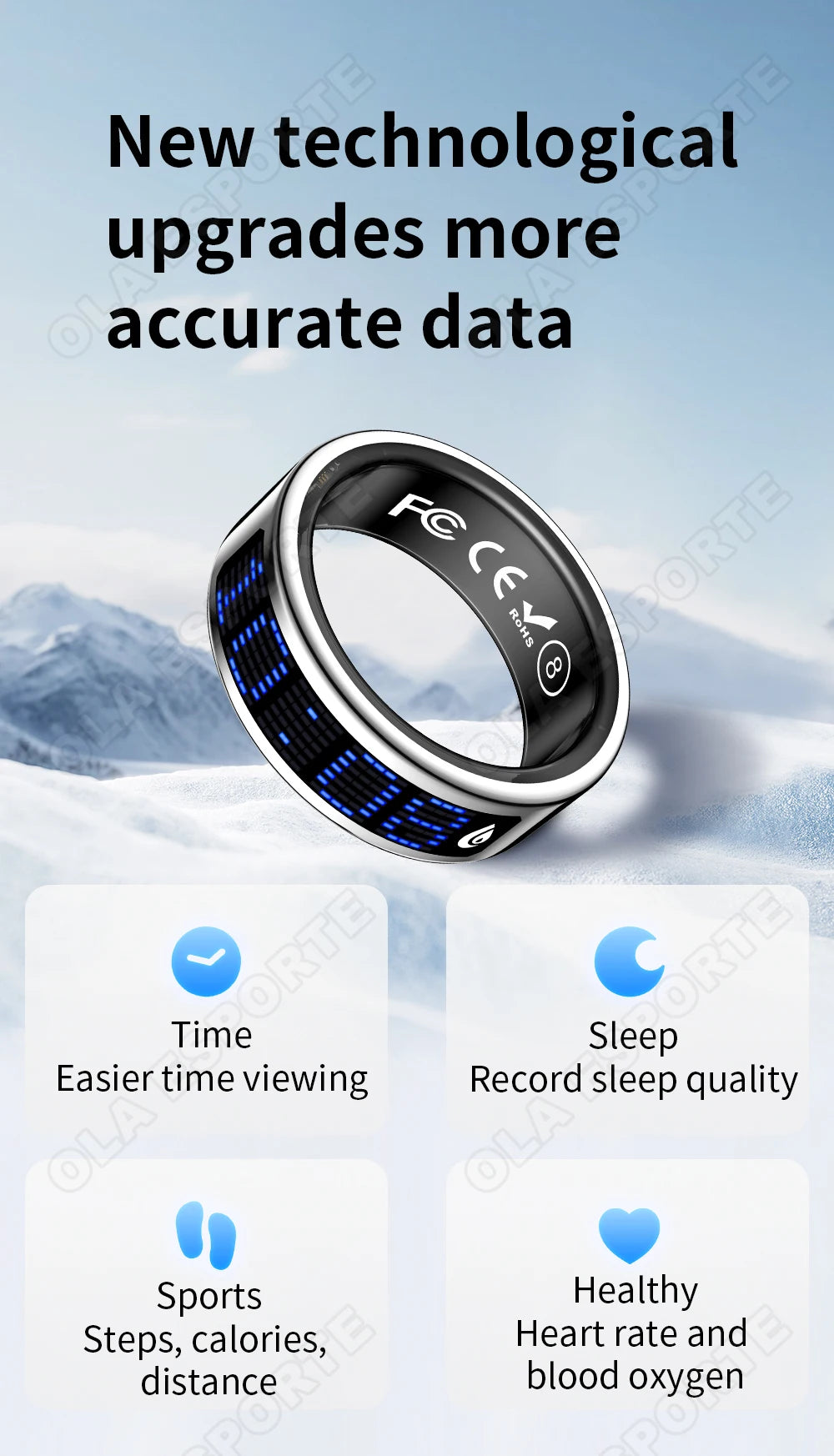 New 2026 Call ID Reminder Smart Ring Heart Rate Blood Pressure Monitoring Men Women Smartring IP68 Waterproof Health Multi Sports Fitness Tracking Rings