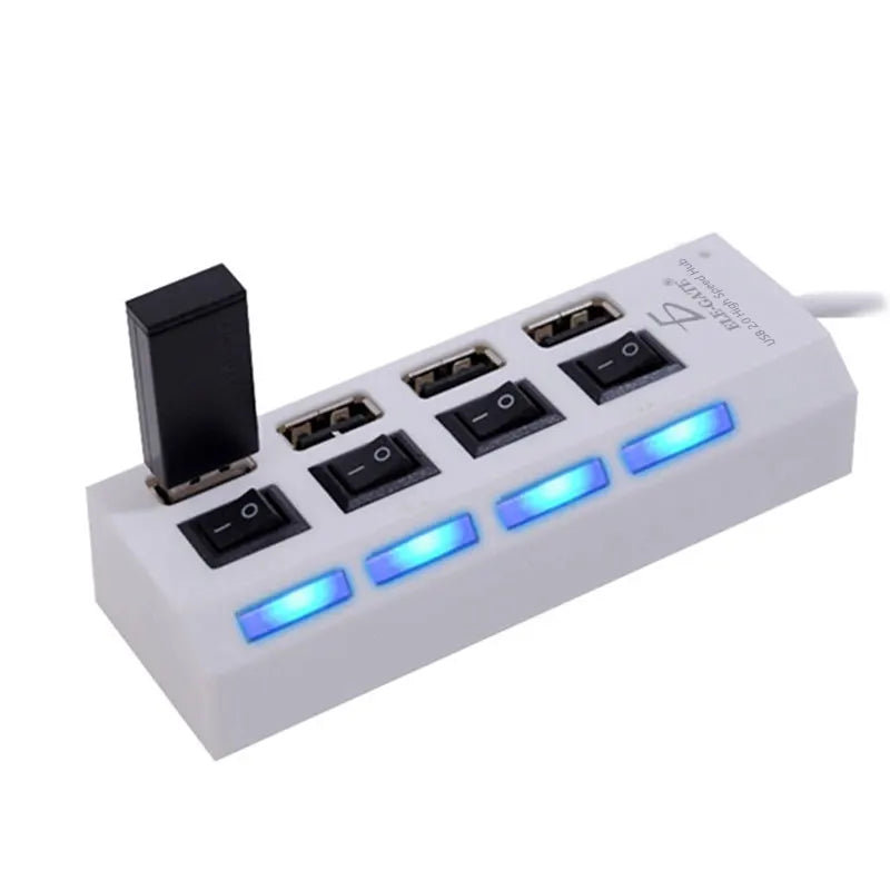 USB C Hub 4-Port 2.0 Plastic Switches Data Transfer for PC Laptop Windows Computers in Stock