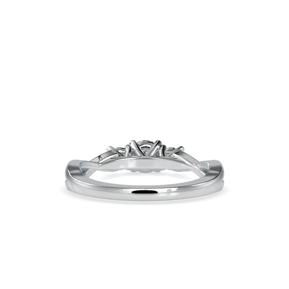 Classic Brilliant Cut Lab Grown Diamond 3 Stones 0.4ct IGI/ Certified 14K/24K Solid Gold Silver Plated Luxury Engagement Ring
