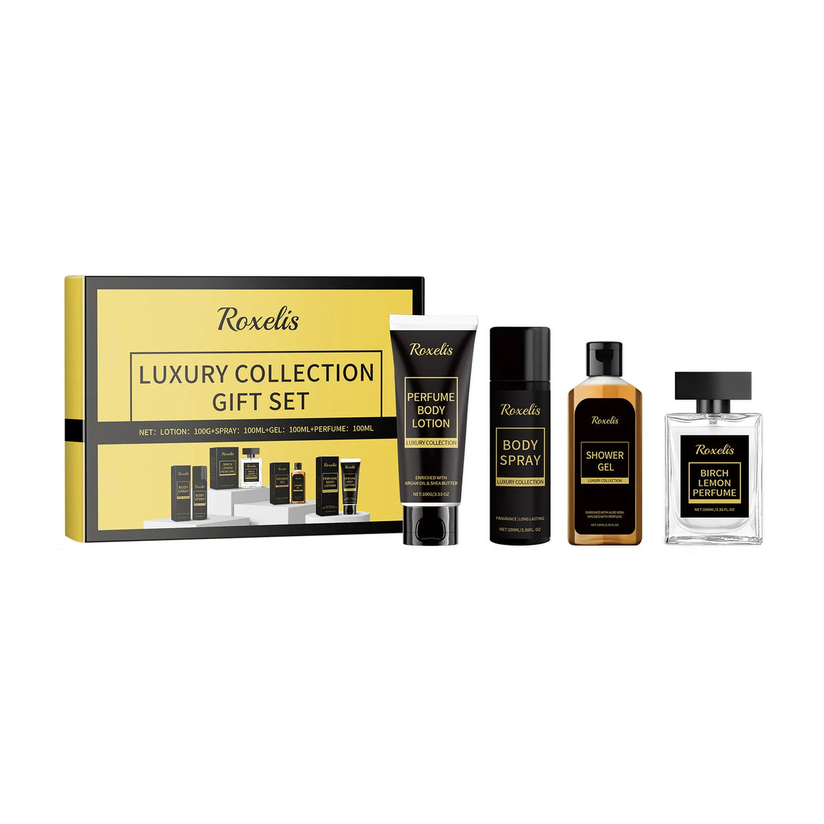 Roxelis Men's Fragrance Gift Box Deep Cleansing Moisturizing Long Lasting Fresh Charming Skincare Set Gentlemen Gift Collection
