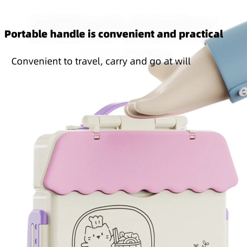 Portable Sealed Lunch Box Student Bento Box Microwave Available Heating School Office Staff Fruit Food Containers Forks Spoons