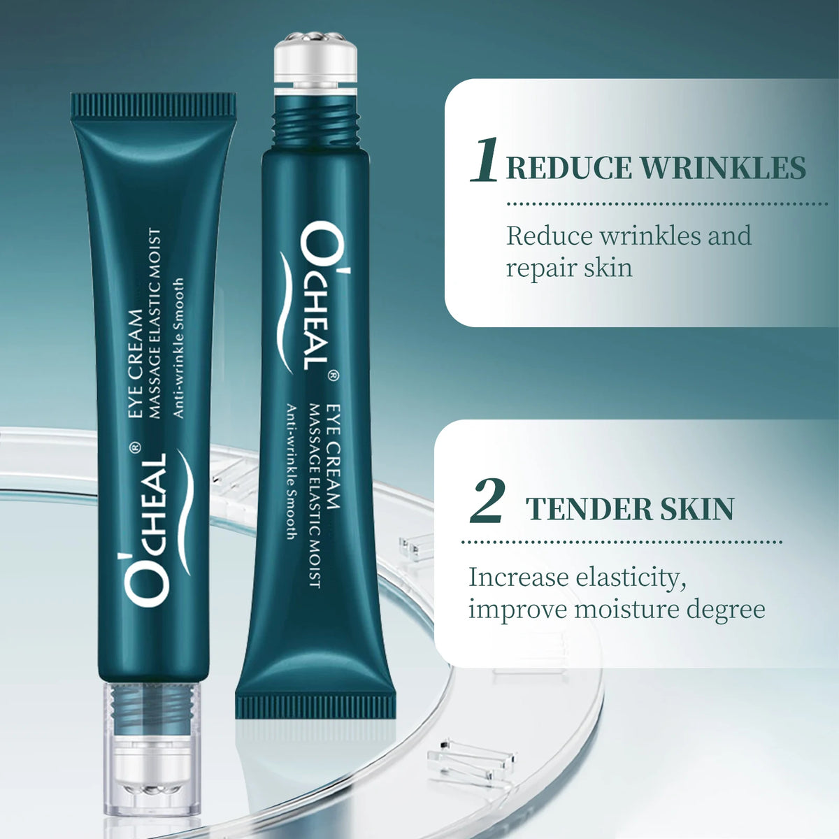 Ocheal 4pcs Roller Ball Massage Eye Cream Lightening Dark Circles Firming Skin Instant Eye Serum Stick Unisex Eyes Care As Gift