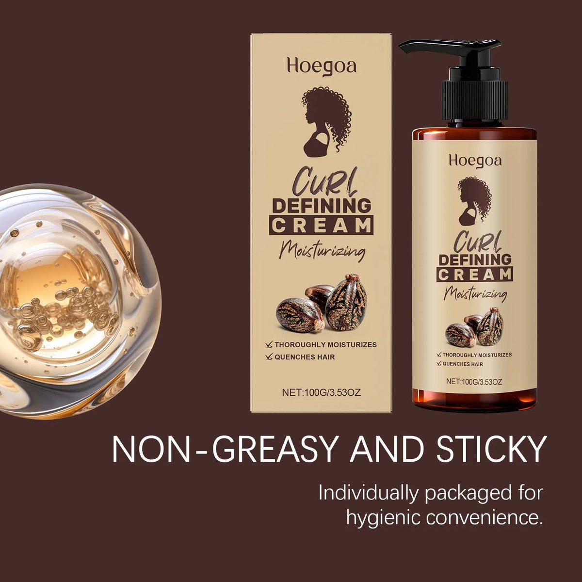 100g Curly Hair Styling Cream Moisturizing Nourishing Scalp Oil Control Long-lasting Hold Enhance Gloss Creates Natural Curl Hair Styling Cream