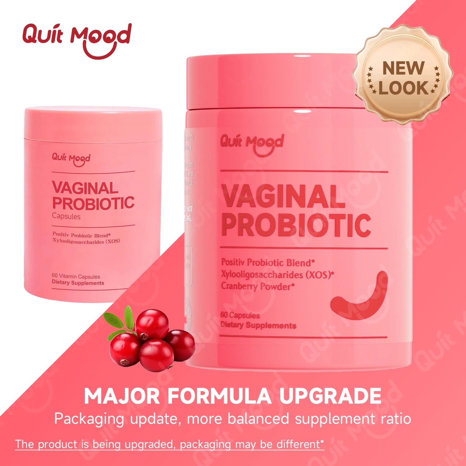 Quitmood Probiotics for Women Balance with Prebiotics, Women Probiotics with Cranberry Extract, 60 capsules women's Probiotics S