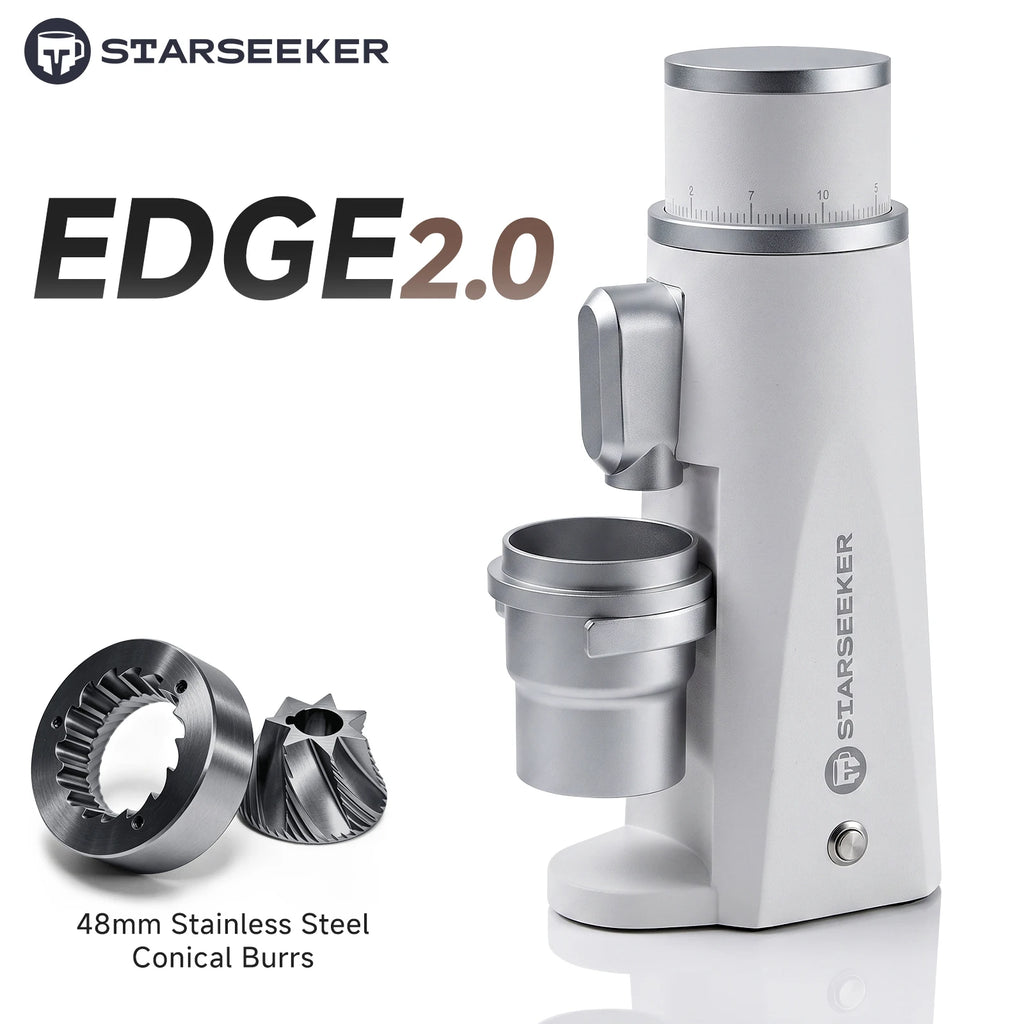 STARSEEKER EDGE Titanium Burr Coffee Grinder 48MM Espresso Burrs Stepless Fineness Adjustment Electric Coffee Grinders Black