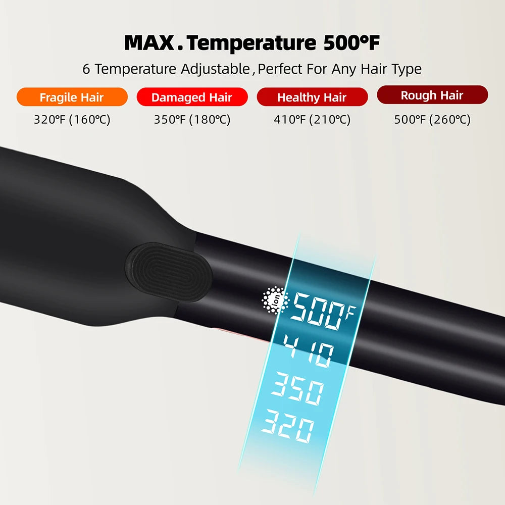 500F Hair Straightener High Temperature Flat Irons Wide Plate Plasma Ions for Keratin Treatment Frizzy Hair Recovers Damaged