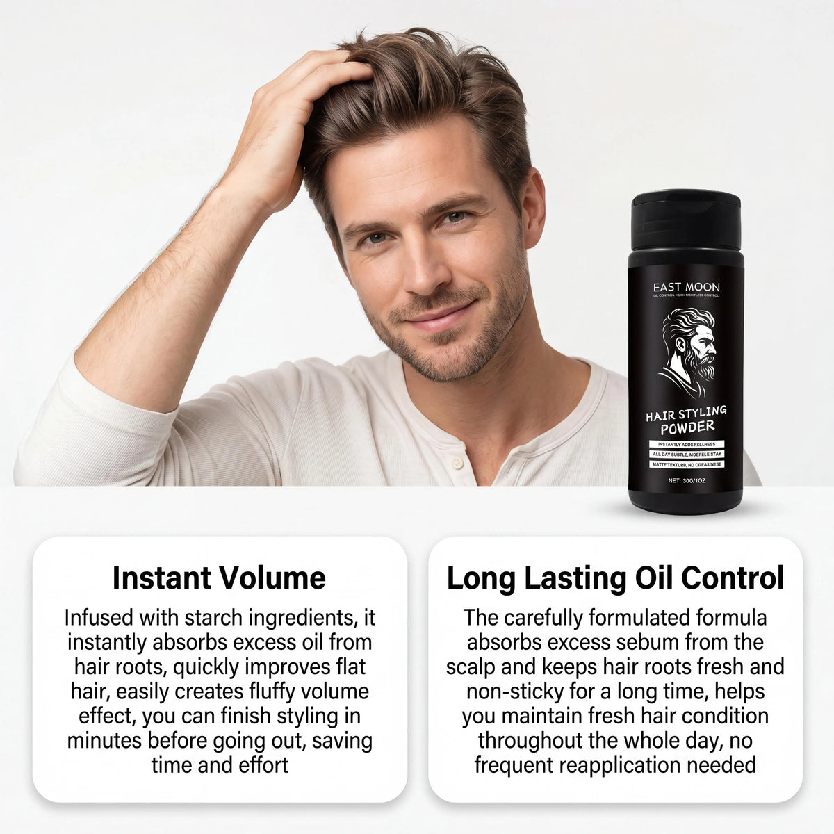 Oil Control Hair Styling Powder Matte Texture Volumizing Root Lift Refreshes Hair Instant Refresh Flat Hair Easy Application Natural Finish Men Grooming Hair Thickening Dust