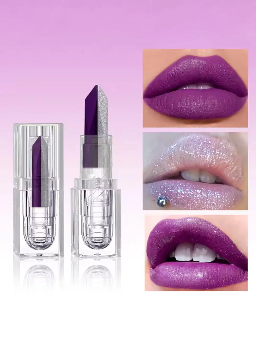 Two-color gradient mermaid lipstick - Sequins completed, moisturizing lipstick, smooth application technique