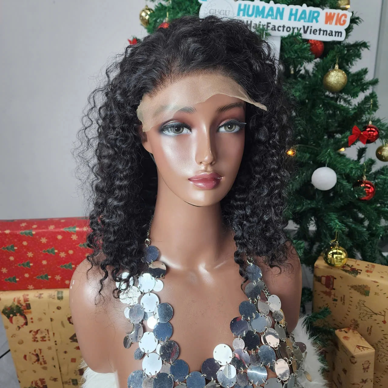 Beautiful texture Human Hair  Wigs Raw Vietnamese and Burmese Curl Super Double Drawn Long HD LACE