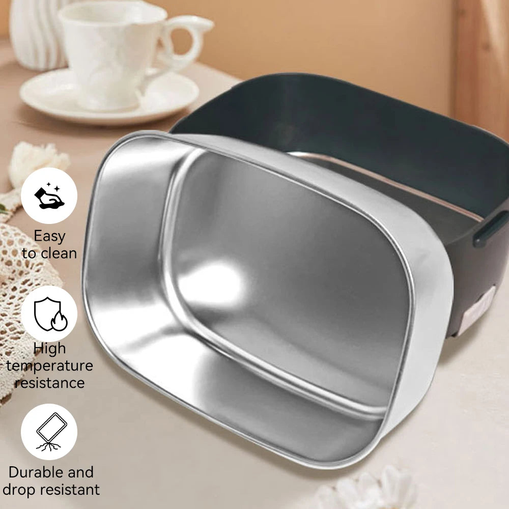 Electric Lunch Box Portable Food Heater Stainless Steel Inner Pot Food Container For Office Outdoor Camping Bento Picnic