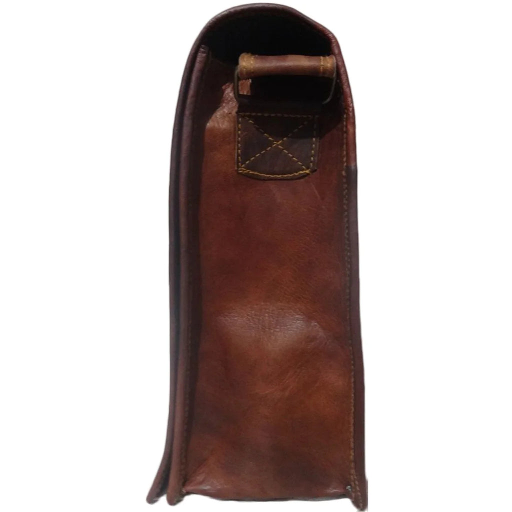 Mens Genuine Brown Leather Laptop Messenger Bag Handmade Office Briefcase Customizable Wholesale Product