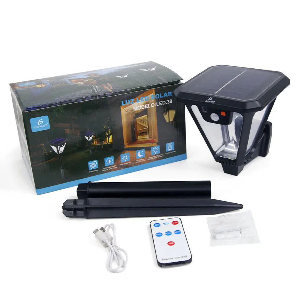 Automatic 5W LED Solar Lamp Outdoor Gardens Warm White Light IP65 Waterproof PC Body DC Power Supply ROHS Certified Wall Mount