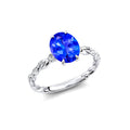 Unisex Luxurious Birthstone Rings 18k Solid Gold Studded Natural Tanzanite Gemstone Real Solitaire Diamonds Wedding Ring ODM