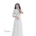 Vietnam Women's Customizable Vintage Leopard Print Woven Modal Asymmetrical Anti-Wrinkle Dry Cleaning Ao Dai Dresses Anti-Static