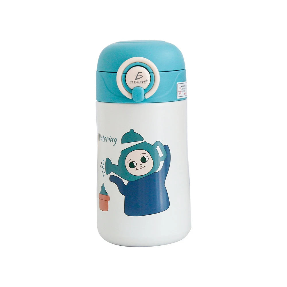 500ml Kids Outdoor Water Bottle Stainless Steel Straw Double-Walled Insulation BPA-Free Portable Water Purification Adjustable