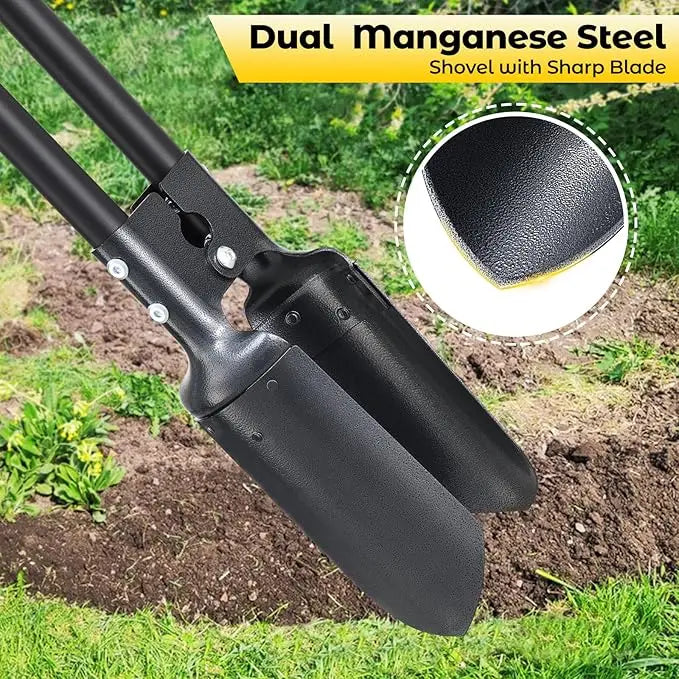 Post Hole Digger Tool Lawn Soil Digging Dual Sharp Blades Garden Shovel for Soil Plugging Digging Garden Yard Agriculture Yard