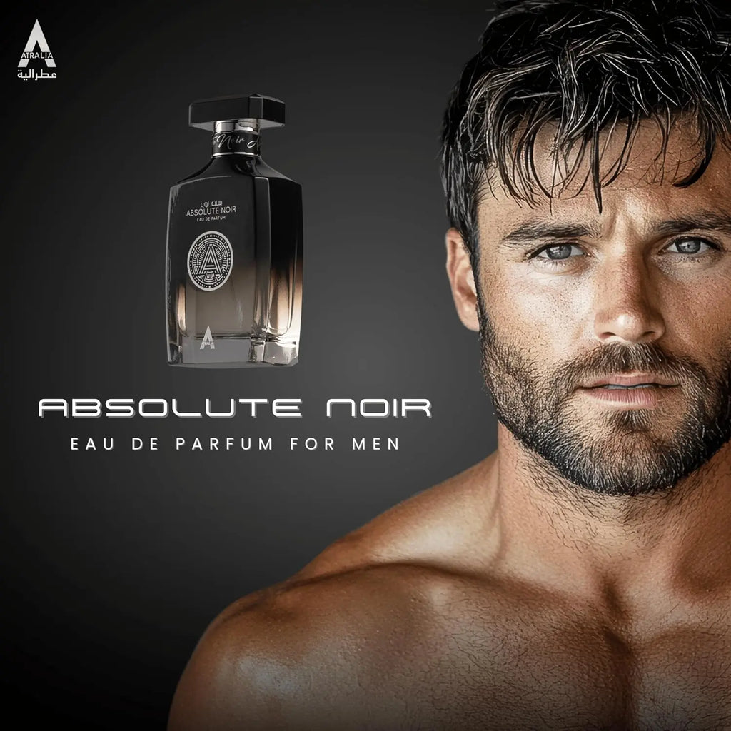 Atralia Absolute Noir Eau De Parfum Spray for Men – Intense Citrus Woody & Spicy Scent, Bergamot, Lemon, Grapefruit, Pink Pepper & Amber, Long-Lasting Fragrance, Perfect Gift, 100 ml / 3.4 Fl oz