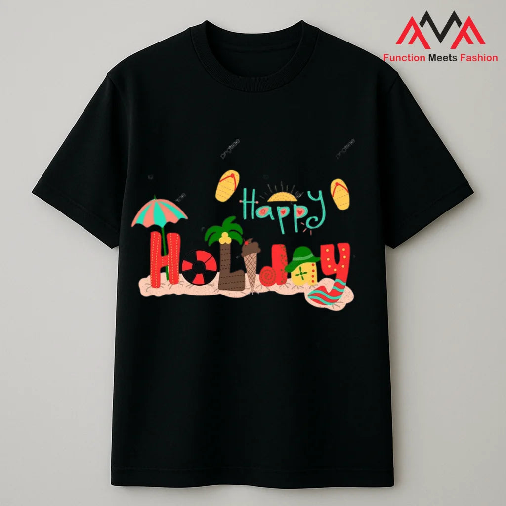 Custom Black Cotton Front Short Sleeve Casual T-Shirt Print Unisex OEM ODM Factory Supply
