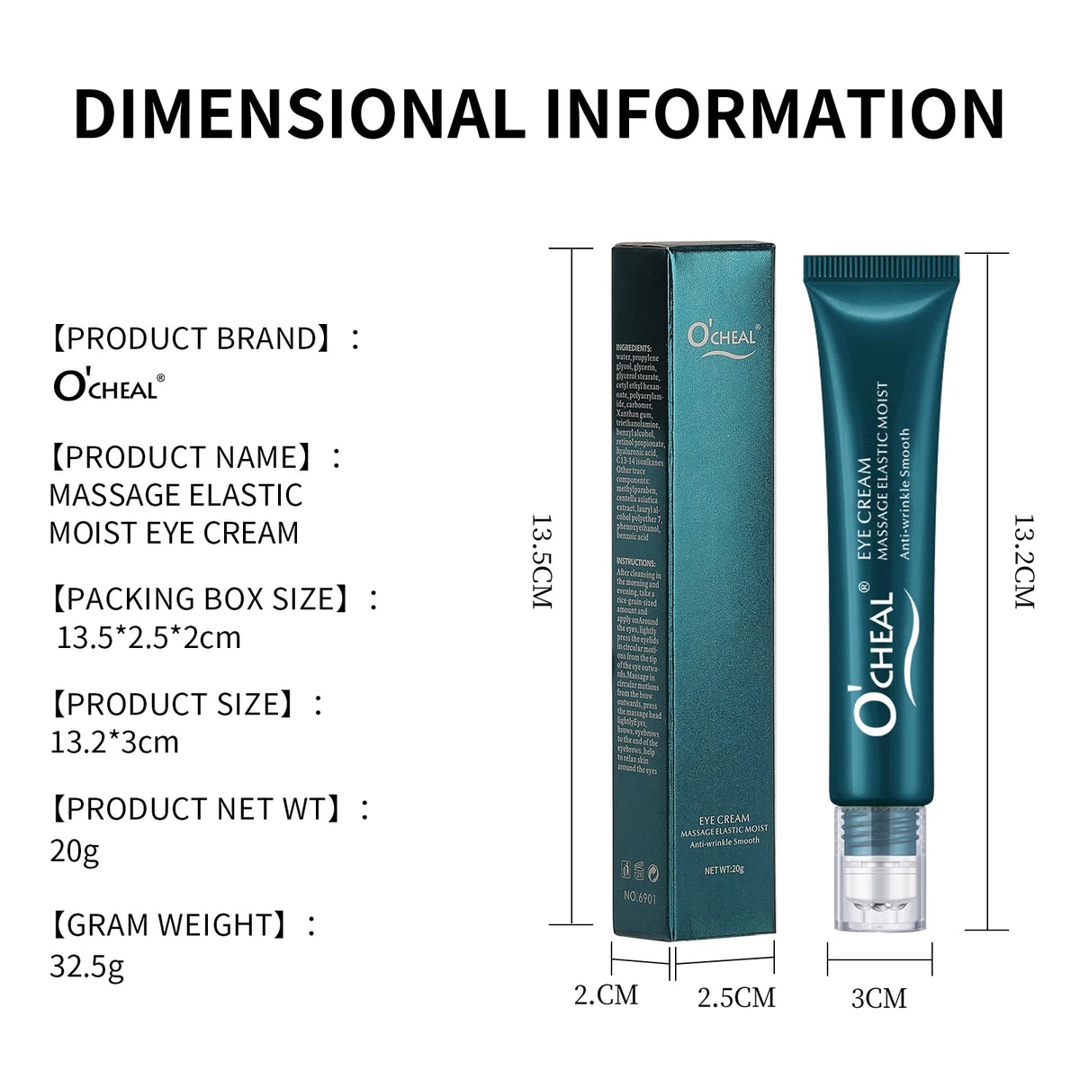 Ocheal 4pcs Roller Ball Massage Eye Cream Lightening Dark Circles Firming Skin Instant Eye Serum Stick Unisex Eyes Care As Gift